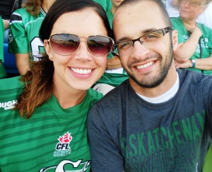 Jon and I Become Roughrider Fans in Green